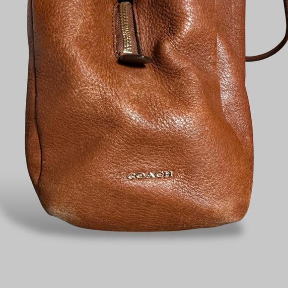Vintage Coach Large Brown Pebbled Leather Shoulder Hobo Bag – Slouchy Tote Style - Picture 9 of 9